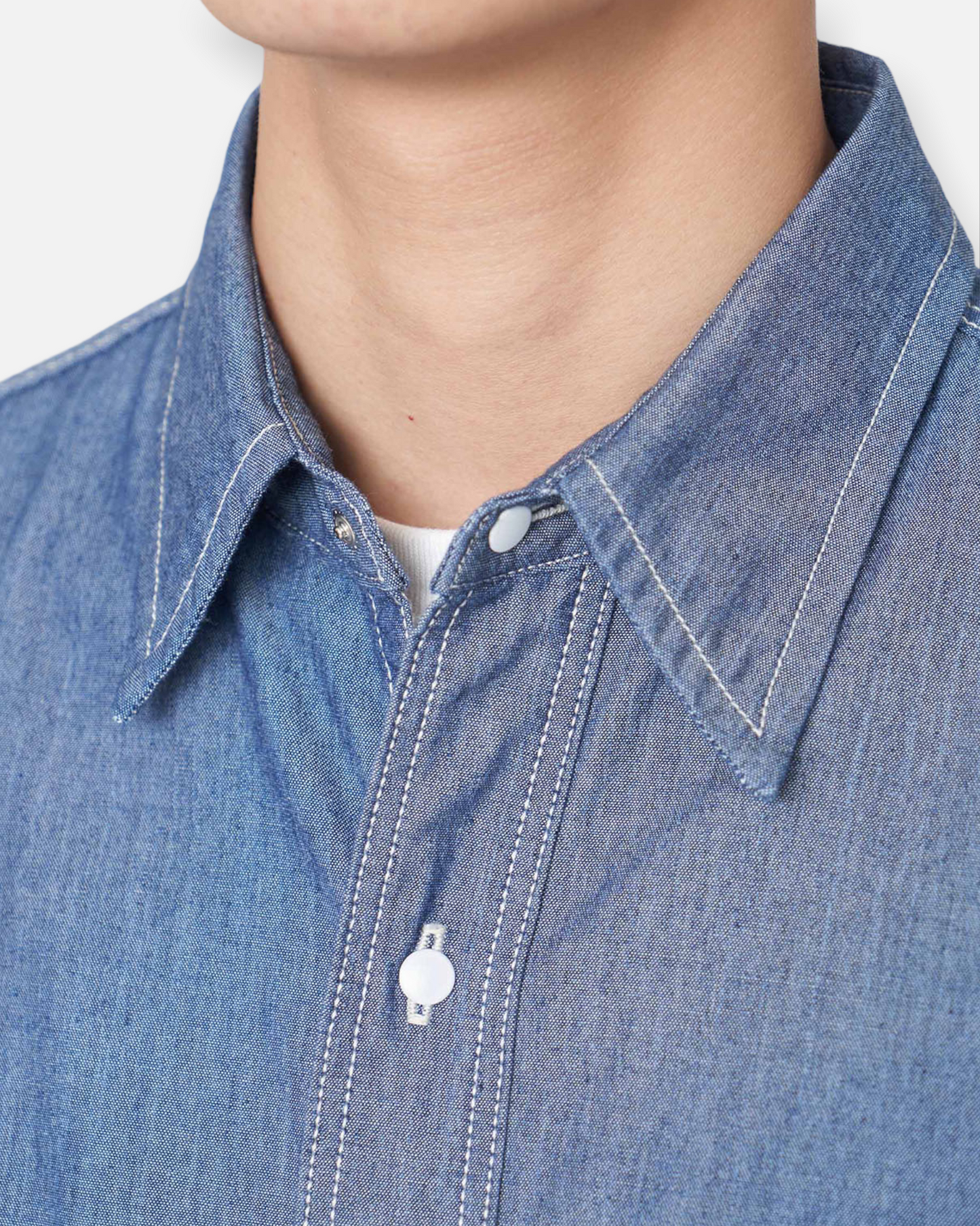 NANAMICA REGULAR COLLAR WIND SHIRT (INDIGO)