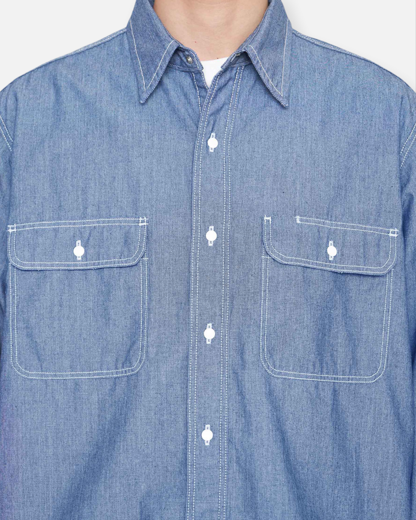 NANAMICA REGULAR COLLAR WIND SHIRT (INDIGO)