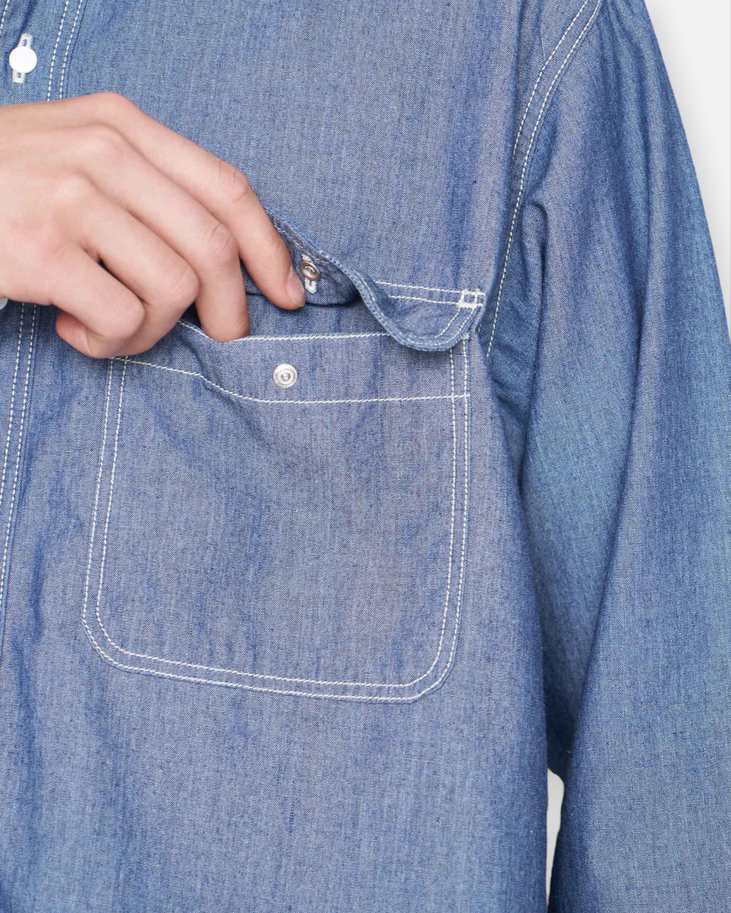 NANAMICA REGULAR COLLAR WIND SHIRT (INDIGO)