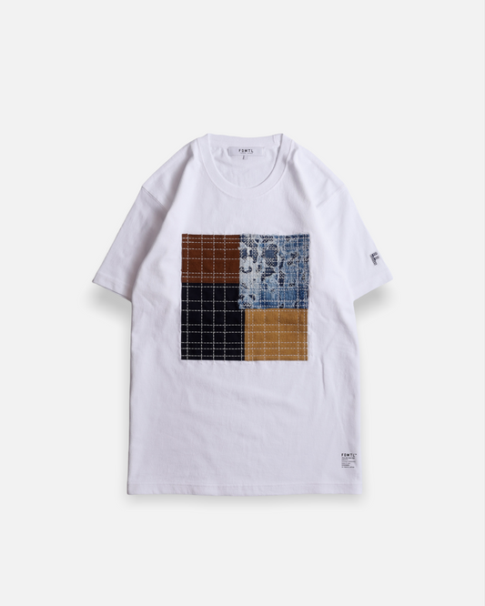 BORO PATCHWORK TEE (WHITE)