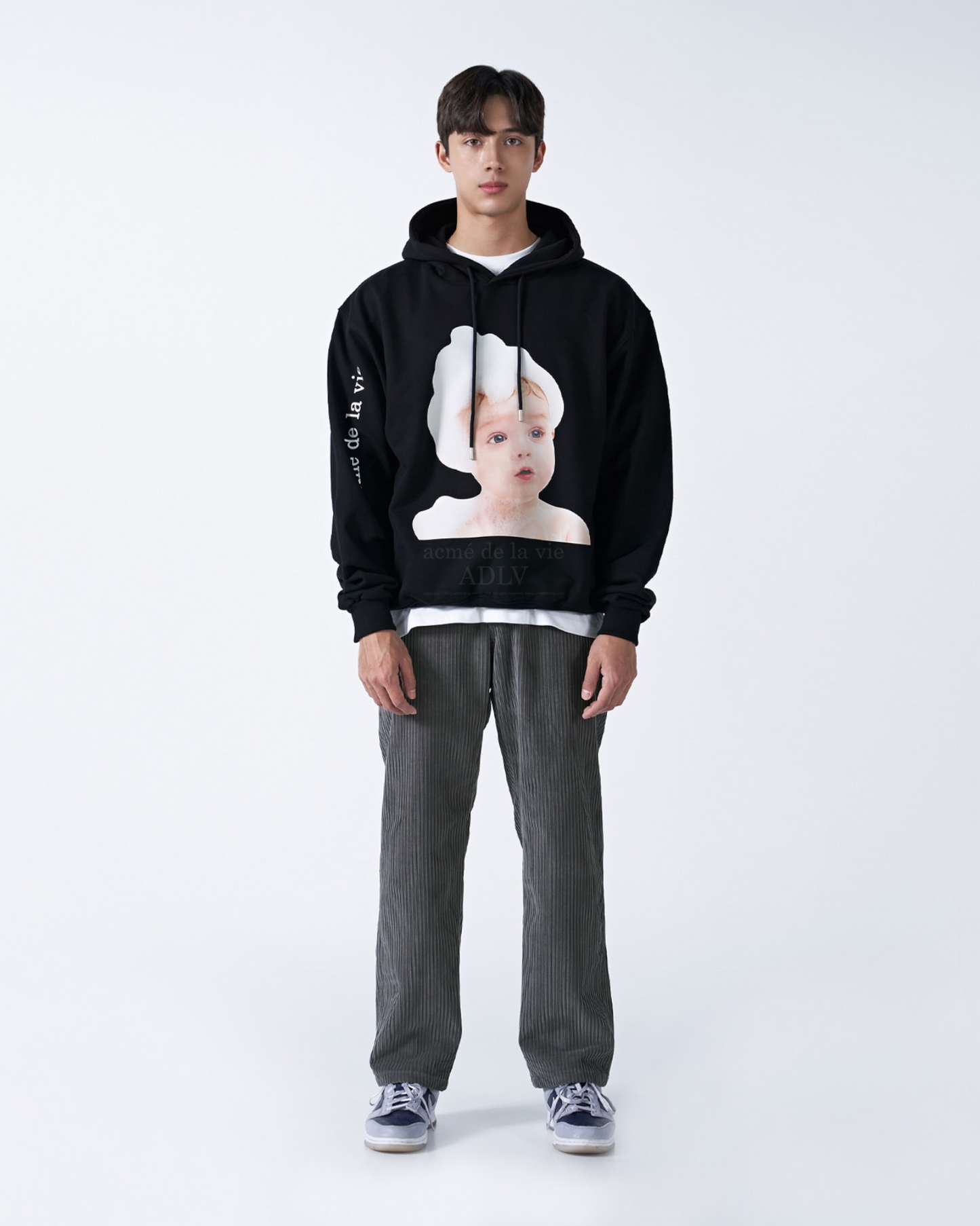 ADLV BABY FACE HOODIE BLACK BUBBLE (BLACK)