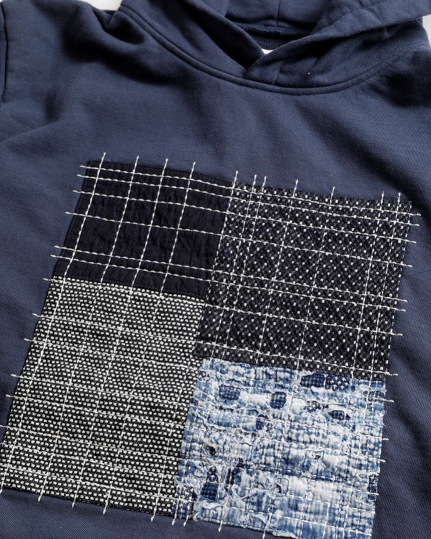 FDMTL BORO PATCHWORK HOODIE (NAVY)
