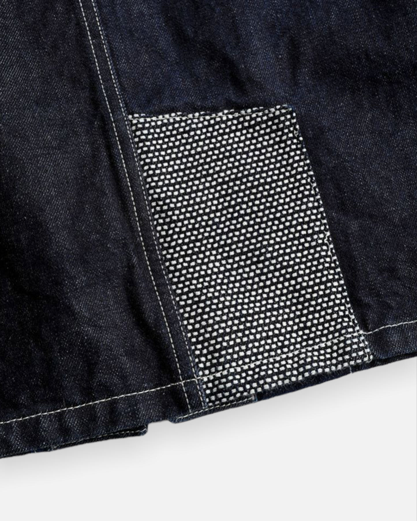 FDMTL PATCHWORK COVERALL RINSE (INDIGO)